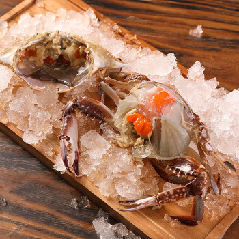 味巴哥宁波特产飞蟹舟山海鲜梭子蟹红膏蟹螃蟹罐头醉蟹蟹钳即食呛