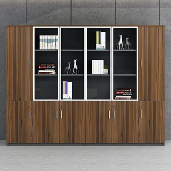 妙群办公柜木质文件柜高柜老板办公室资料柜背景柜简约现代落地储物