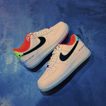 linikerbaf1空军一号low橙电竞系列男女同款低帮休闲板鞋nike纯原白