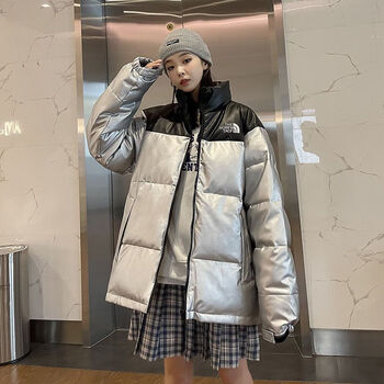 dynamicnorth北面新款pu面情侣款羽绒服短款冬季加厚保暖抗寒防水面包