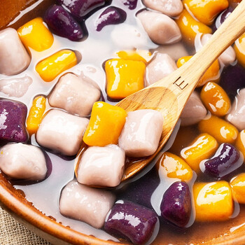 小芋圆奶茶店专用原材料鲜芋仙三色纯手工珍珠芋圆成品大芋圆网红芋圆