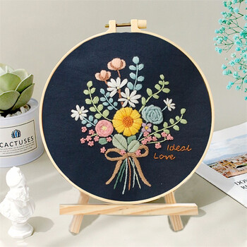 趣味手工刺绣diy材料包儿童学生立体欧式布艺创意刺绣花初学挂画含绣框幸运草浪漫约定送绣绷支架 图片价格品牌报价 京东