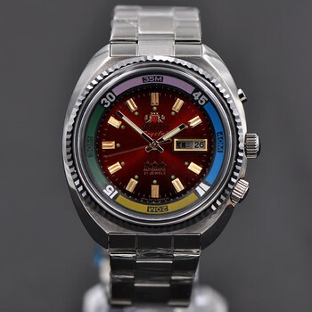 劳士顿日本双狮全自动机械表男士海霸进口46943机芯大表盘夜光防水