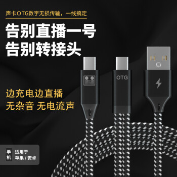 E之音 苹果OTG声卡手机K歌直播一号转换器安卓Type-C数据线iPhone可充电转接头 安卓OTG线/Type-C声卡接口（TT31）