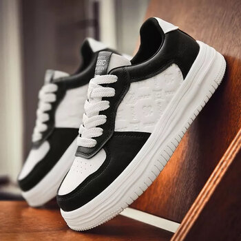 欧文迪库aj男鞋男新款百搭时尚秋冬季透气运动鞋舒适潮鞋男款黑白39