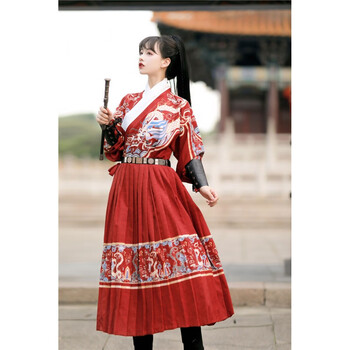 明朝锦衣卫飞鱼服夏季男绣春刀夏曳撒蟒袍明制汉服红色衣服护腕腰带l