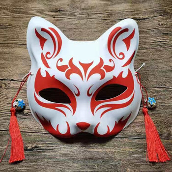 面具萤火之森日式魈魅影情趣古风舞会万圣节面具女 花纹图案-铃铛款4