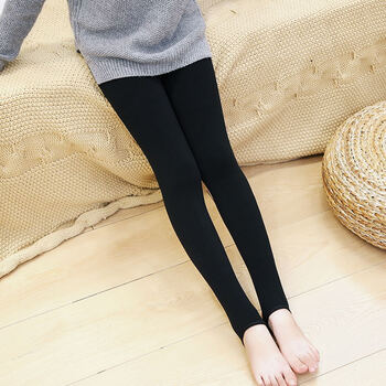 tificy女童加绒加厚打底裤秋冬季新款儿童连裤袜小中大童踩脚裤1