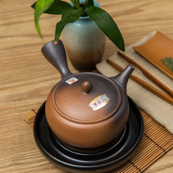 K-UNING 日本进口家用陶瓷茶壶带滤网复古手工泡茶壶常滑烧侧把壶一心作 一心作 300ml