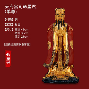 六星君神像南斗星君道教家用供奉摆件南极长生大帝天府宫司命星君48cm
