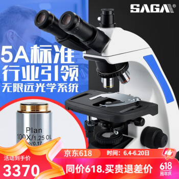 萨伽（SAGA） SG300生物高清显微镜光学专业医学实验室三目无限远电子水产猪精 1.官方标配（无限远光学系统）