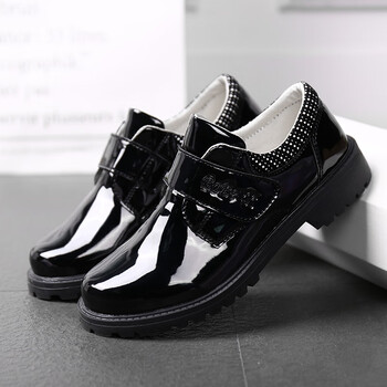 绛天童鞋男漆皮亮面亮皮儿童皮鞋黑色帅气青少年小学生男童校园主持人