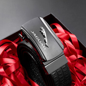 jaguar捷豹轻奢侈男士皮带男自动扣真皮商务休闲品牌裤腰带正装高档