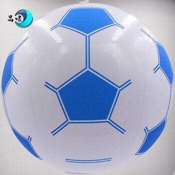 充气足球酒吧彩票店幼儿园主题布置装饰品串旗挂件吊球充气后28cm白蓝