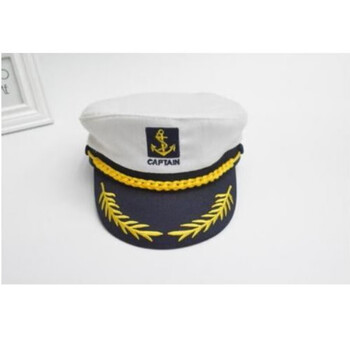 船长帽圆顶帽防晒帽表演帽子儿童水手帽水兵舞帽红黑白色经典船长平顶帽 白色船锚标成人 图片价格品牌报价 京东
