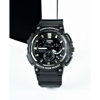 珠佩丽经典防水运动日韩表男款手表黑金色mcw-200h mcw-200h-1a