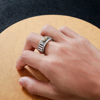 智骄可转动路路通貔貅戒指男女士潮款复古原创个性民族风指环情人节