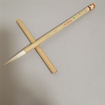 双羊牌毛笔60年代末吴兴县善琏湖笔厂双羊牌老毛笔羊毫长锋中楷2号