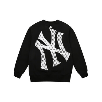 mlb洋基队ny潮牌卫衣女 韩国2022男女复古老花圆领运动休闲满标长袖