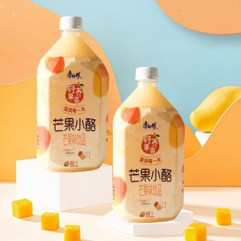 康师傅果汁轻养果荟芒果小酪1l*4瓶装饮料1000ml大瓶装美味饮品 轻养