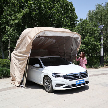 適用於汽車家用車衣篷防雨防曬半自動車棚移動車庫摺疊伸縮停保暖車罩