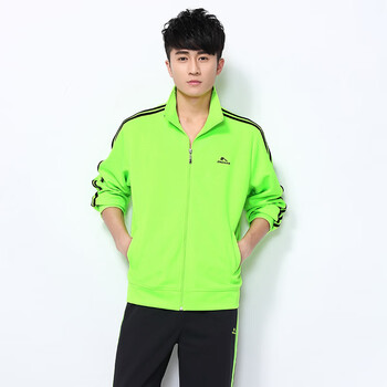 运动服套装春秋季男女健身户外队服梦之队中老年健走服 609a男款绿色