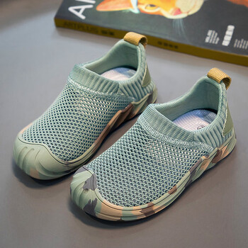 cataitata女童鞋子春季新款儿童网面透气运动网鞋女孩一脚蹬椰子鞋款