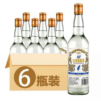 顺吉台湾高粱酒陈酿600ml浓香型口粮白酒粮食酒52度600ml6瓶