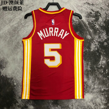 amsingle2223新赛季老鹰队5号德章泰穆雷球衣murray热压篮球服红s
