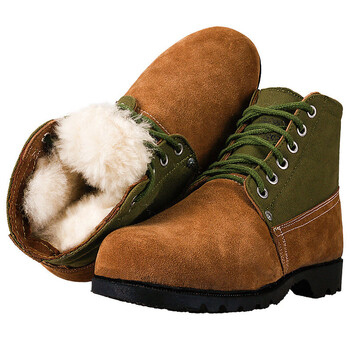 大头皮鞋冬季棉靴男东北老式大头棉鞋翻毛皮鞋加厚保暖雪地靴男老款
