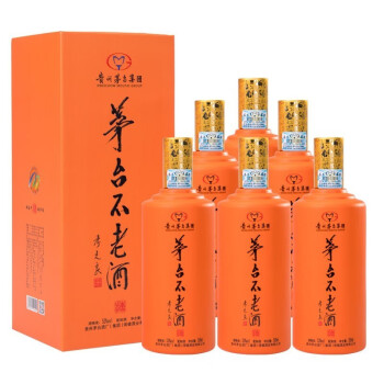 茅台maotai贵州茅台集团茅台不老酒系列53度柔和酱香白酒橙500ml6瓶