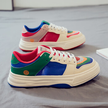 妤屋青少女生女大童运动鞋夏季1215岁初中生波鞋网面彩虹鸳鸯鞋女鞋