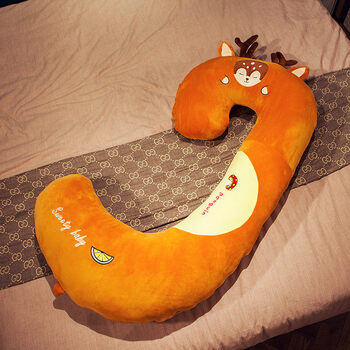 卡通抱枕侧睡枕抱抱枕睡觉专用夹腿长条可拆洗女生小鹿100cm独立内胆