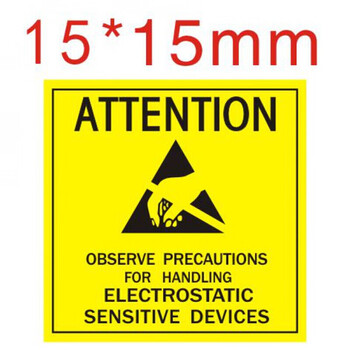 定制适用esd静电检测标签警示标志静电防护正方形25mm标识贴纸es