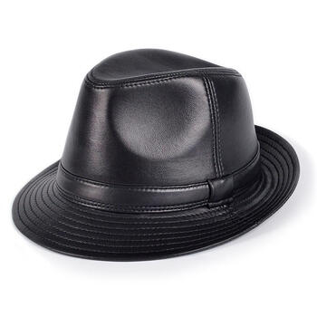 鲜卡 秋冬中老年礼帽男真皮帽子男士休闲老人爷爷绅士爵士帽爸爸老头