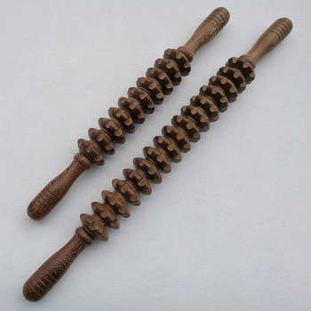 木制瑜伽按摩滚轮棒腰颈椎背肩腿部木质经络健身按摩器家用 按摩款五
