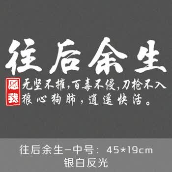 2019不慌不忙做个小流氓往后余生愿我无坚不摧汽车反光车贴纸往后余生