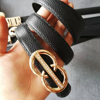 0细皮带同款女士皮带裙带女腰带韩版哈璐亚 水钻-俩圈一 100cm