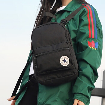 匡威（Converse）双肩包男2024夏新款运动旅行包学生书包电脑包黑色背包女10020533 10020538-A01 /21.5*12.5*3 以实物为准
