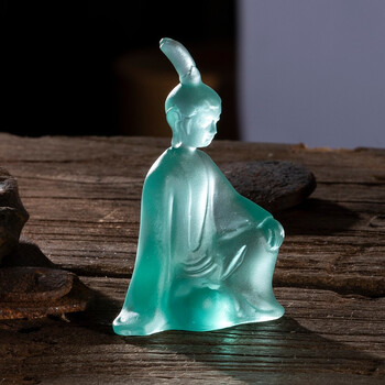 琉璃小和尚茶宠摆件家用茶盘装饰用品茶具茶道观音金蟾壶摆件 dy037浅