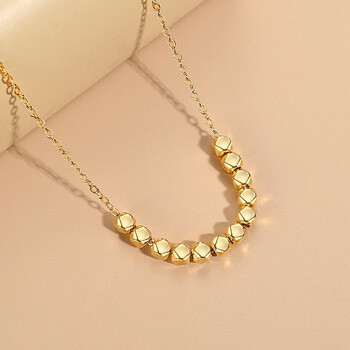 s925银项链日韩碎银几两抖音同款锁骨链时尚小方糖项链女设计感金色