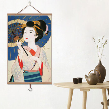 日式挂画客厅过道壁画日本料理店艺伎仕女图榻榻米酒屋餐厅装饰画 11