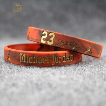 zhangu乔帮主23号篮球手环男女球星手环学生动硅胶腕带套迈克尔乔丹黑