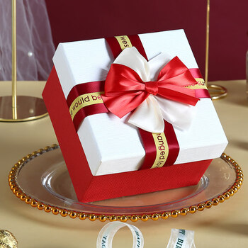 仪式超大号礼物盒生日礼物包装盒感伴手礼盒-逐品 超大正方形白盖红底