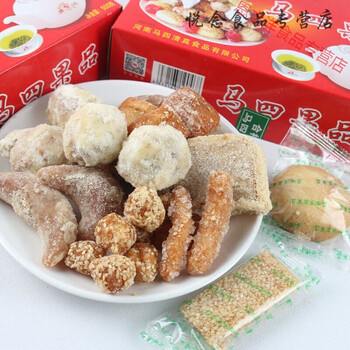 马四果品  糕点河南老式果子蜜三刀月亮果口酥零食传统点心500g 四