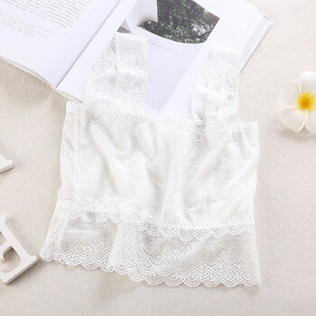 莫代尔防走光蕾丝吊带抹胸女夏薄款白色打底内衣短款内搭美背裹胸小