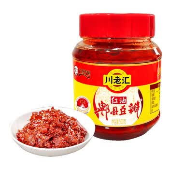 川老汇豆瓣酱红油500g瓶装四川特产川菜炒菜调料辣椒酱调味
