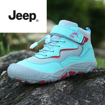 jeep吉普户外防水秋冬保暖登山鞋儿童旅游鞋女童男童高帮户外防水防滑