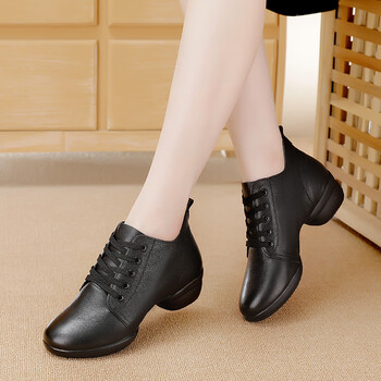 约兰德跳广场舞的女式皮鞋舞蹈鞋女新白色软底广场舞夏季中交谊水兵