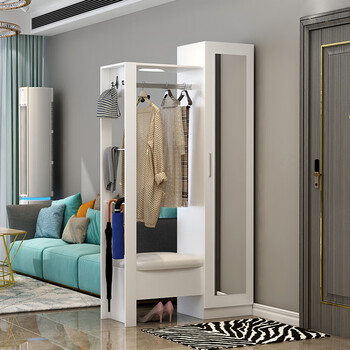【新品送货入户包安装】铁馨匠 门口衣帽柜鞋柜穿衣镜现代室外门厅柜